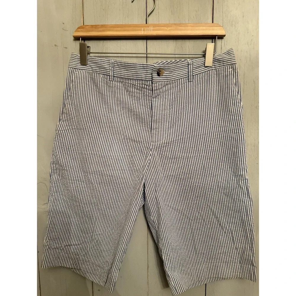 Polo Ralph Lauren Classic Light Blue Striped Seersucker Pony Shorts‎ Boys Sz-20